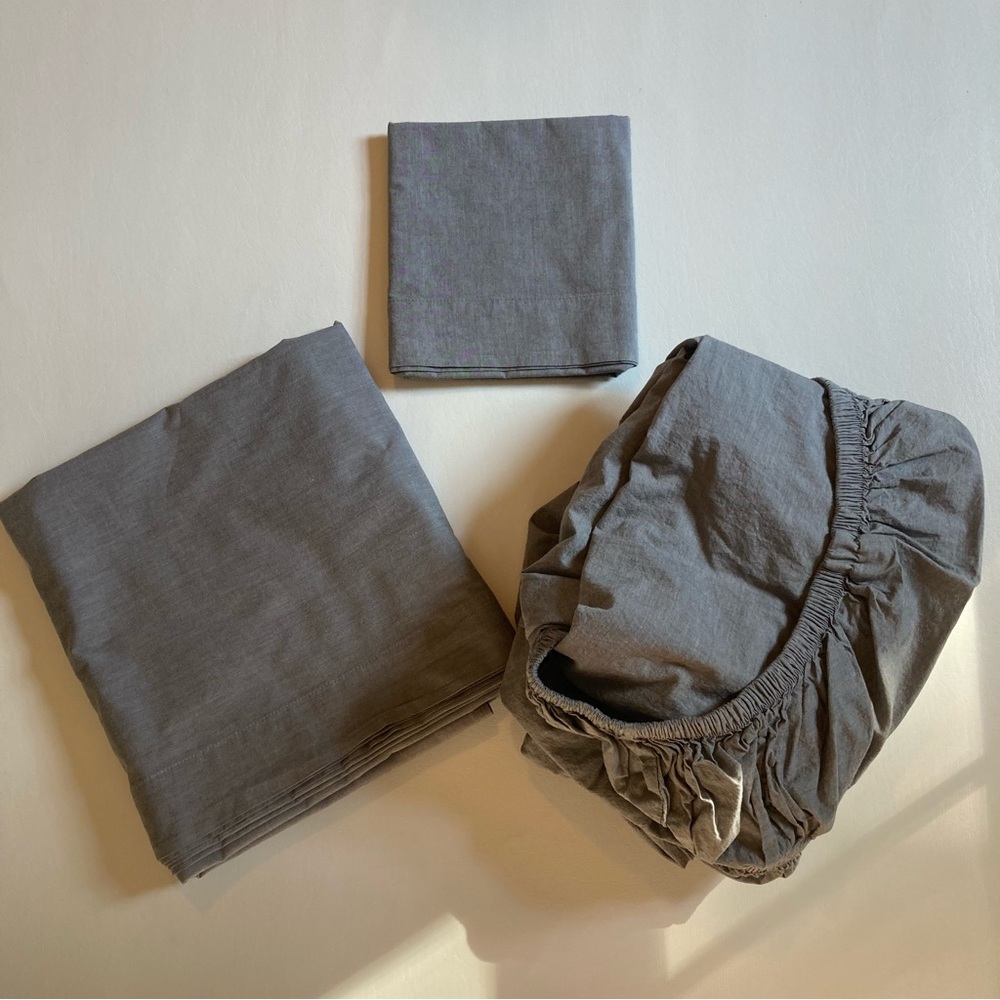 Soft gray all cotton twin sheet set